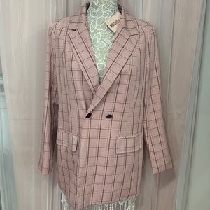 Missguided pink co ord plaid oversized blazer!